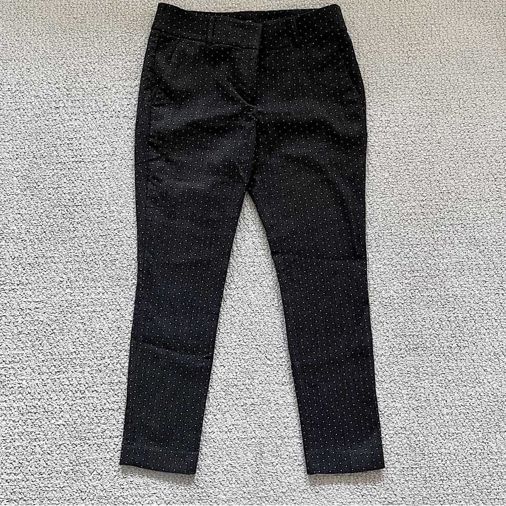 LOFT Marisa skinny pants trousers gray dots petite 4